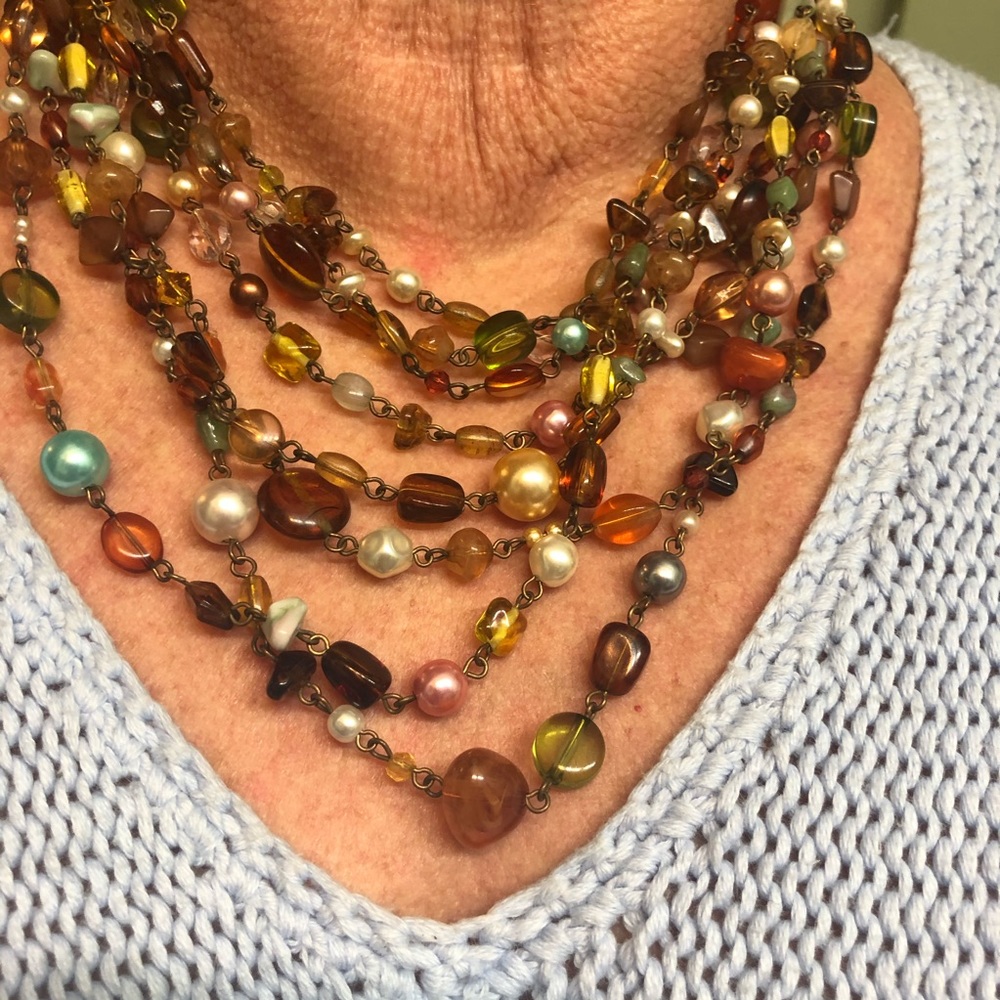 Matching Multi-strand  Beaded Necklace & Bracelet